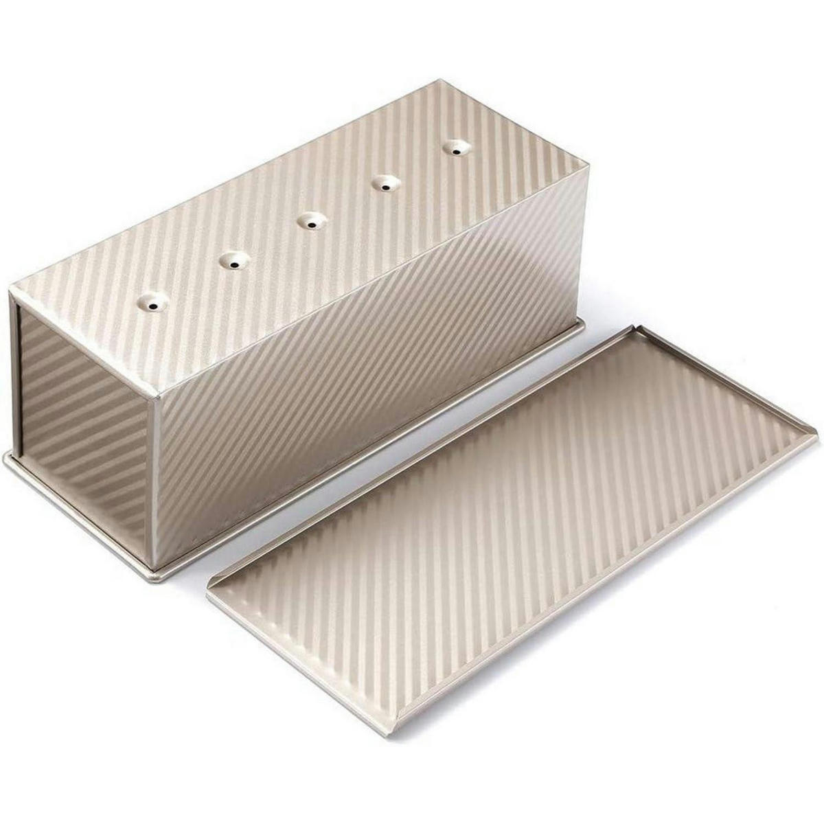 BROTBACKFORM mit Deckel 34 x 13,5 x 12 cm Champagner Gold - Beige, Metall (13.5/13/35cm)