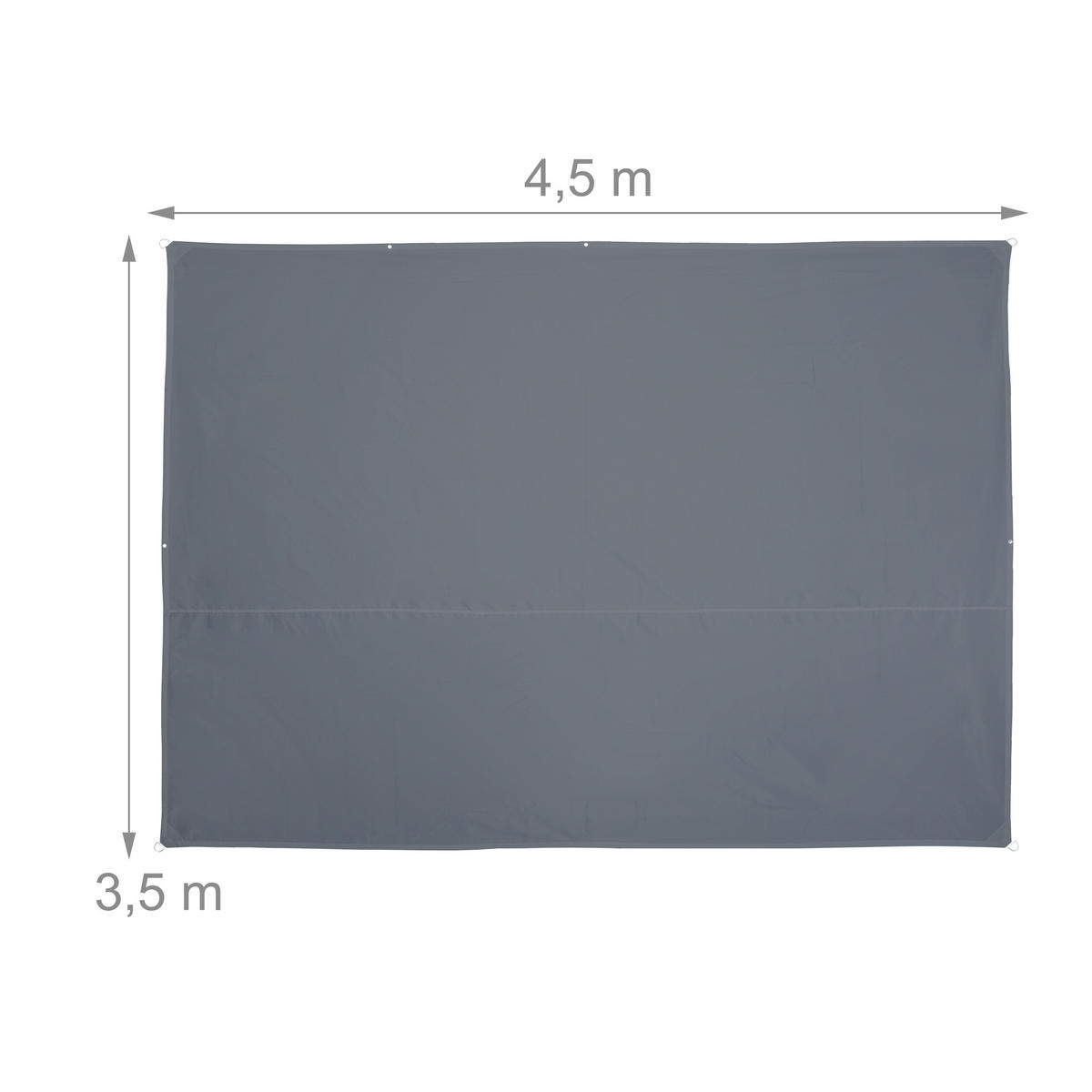 SONNENSEGEL - Grau, Textil/Metall (450/350cm) - Relaxdays
