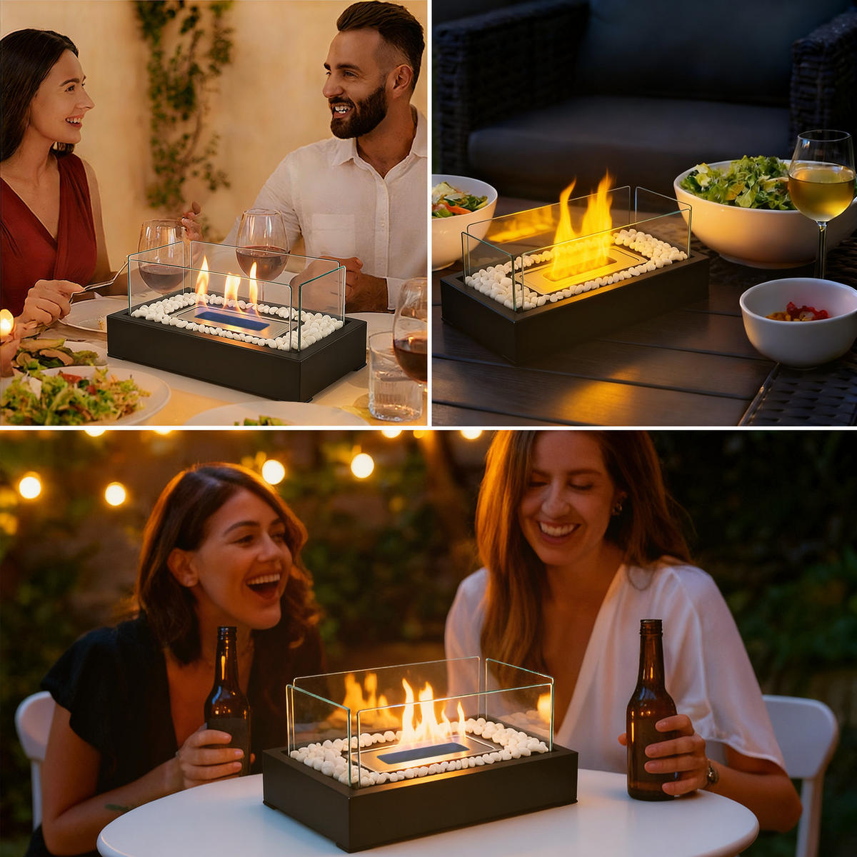 TISCHKAMIN Pyrothea 35/18/15 cm - Schwarz, Metall (18/15/35cm) - ZMH