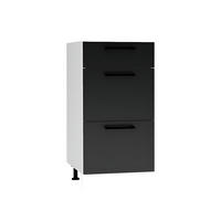 UNTERSCHRANK D40S3 - Dnoria - 3 Schubladen für effiziente Organisation - Schwarz, Holz/Metall (40/82/52.4cm) - ROYAL24_MARKT
