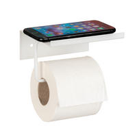 TOILETTENPAPIERHALTER aus Metall mit Ablage Desulo 14/12/6,2 cm - Weiß, Metall (12/6.2/14cm) - Wenko