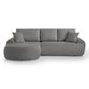 ECKSOFA Teddy L Grau, Bouclé-Stoff, links - Schwarz/Grau, Textil (270/170cm) - Beautysofa