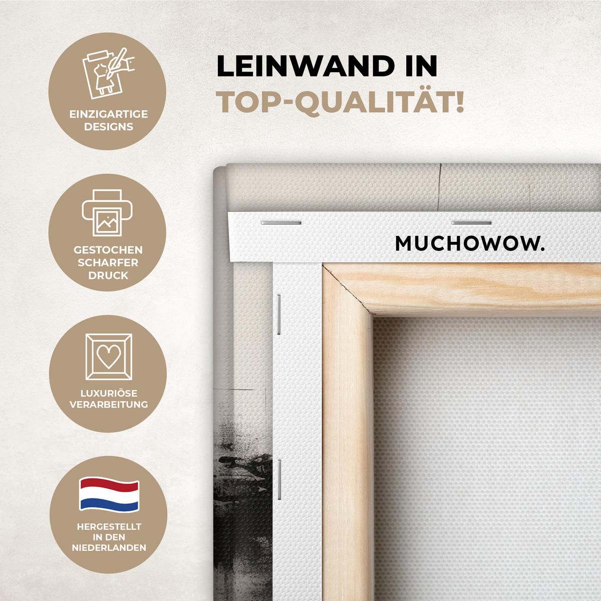 LEINWANDBILD Abstrakt - Kunst - Grau 30x20 cm - Hellgrau, Textil (30/20cm) - MuchoWow
