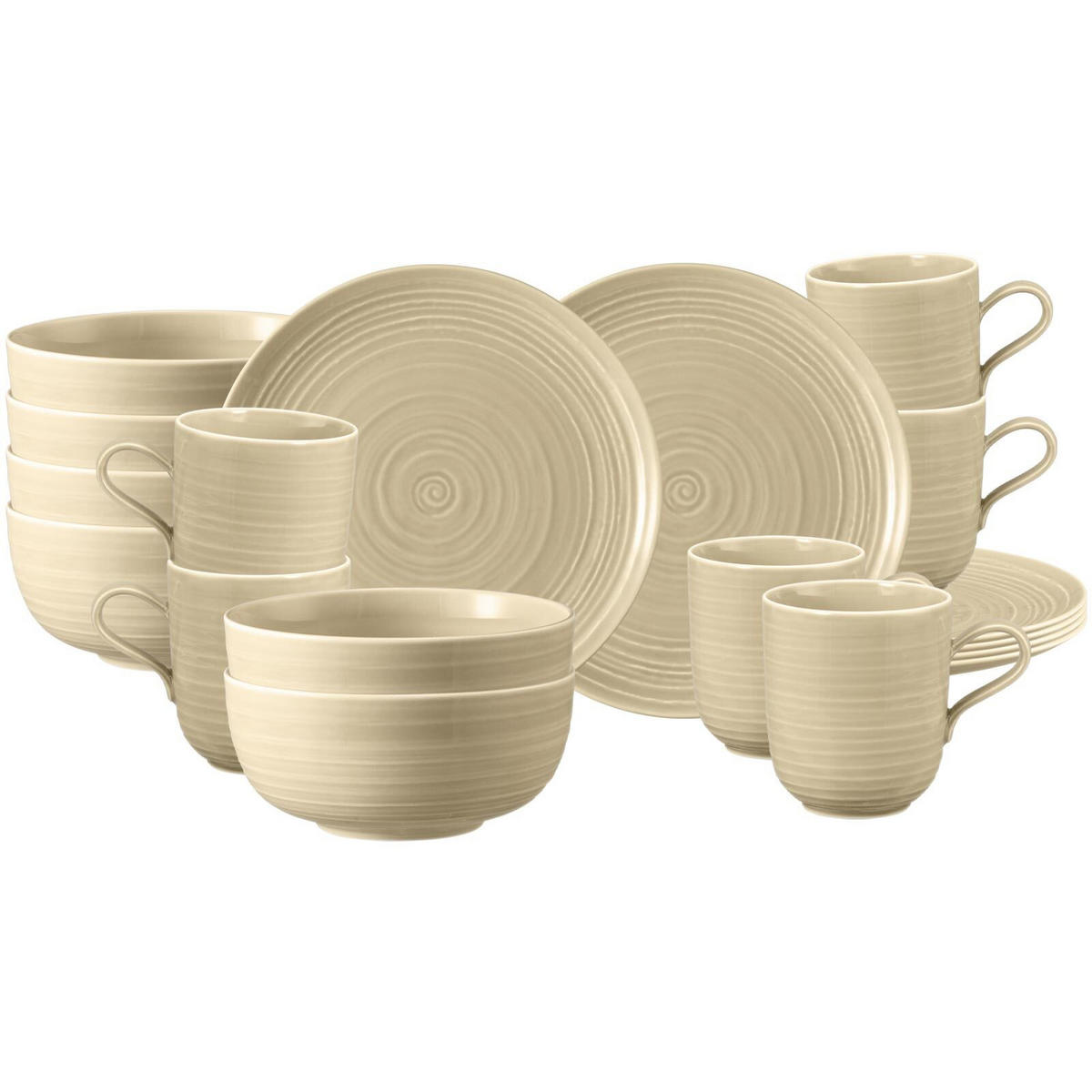 FRÜHSTÜCKS-SET Terra Sandbeige 18er Set - Beige, Keramik (1/1/1cm) - Seltmann Weiden