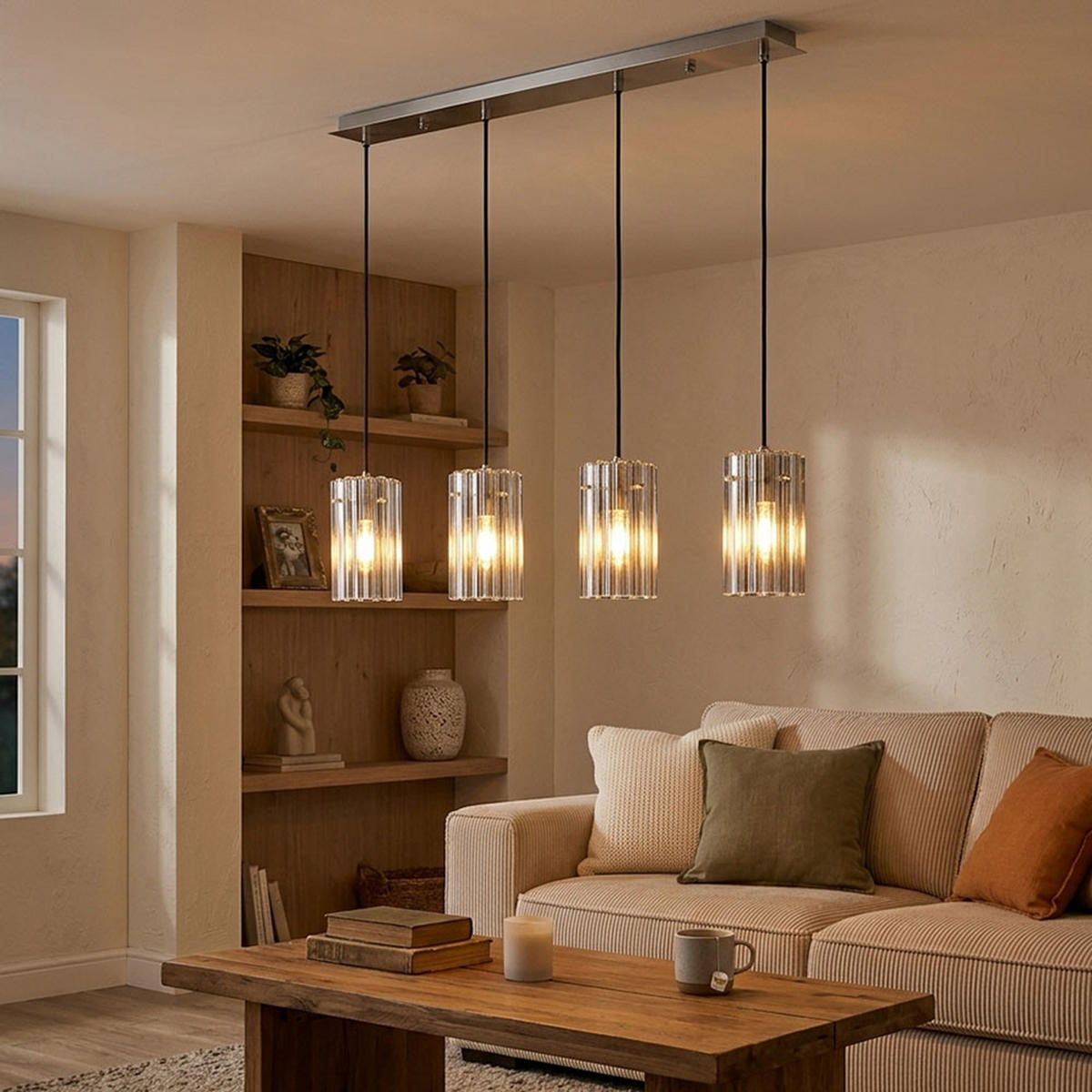 LED HÄNGELEUCHTE Metall Silber - Silberfarben, Glas (80/11.5/120cm) - Globo Lighting