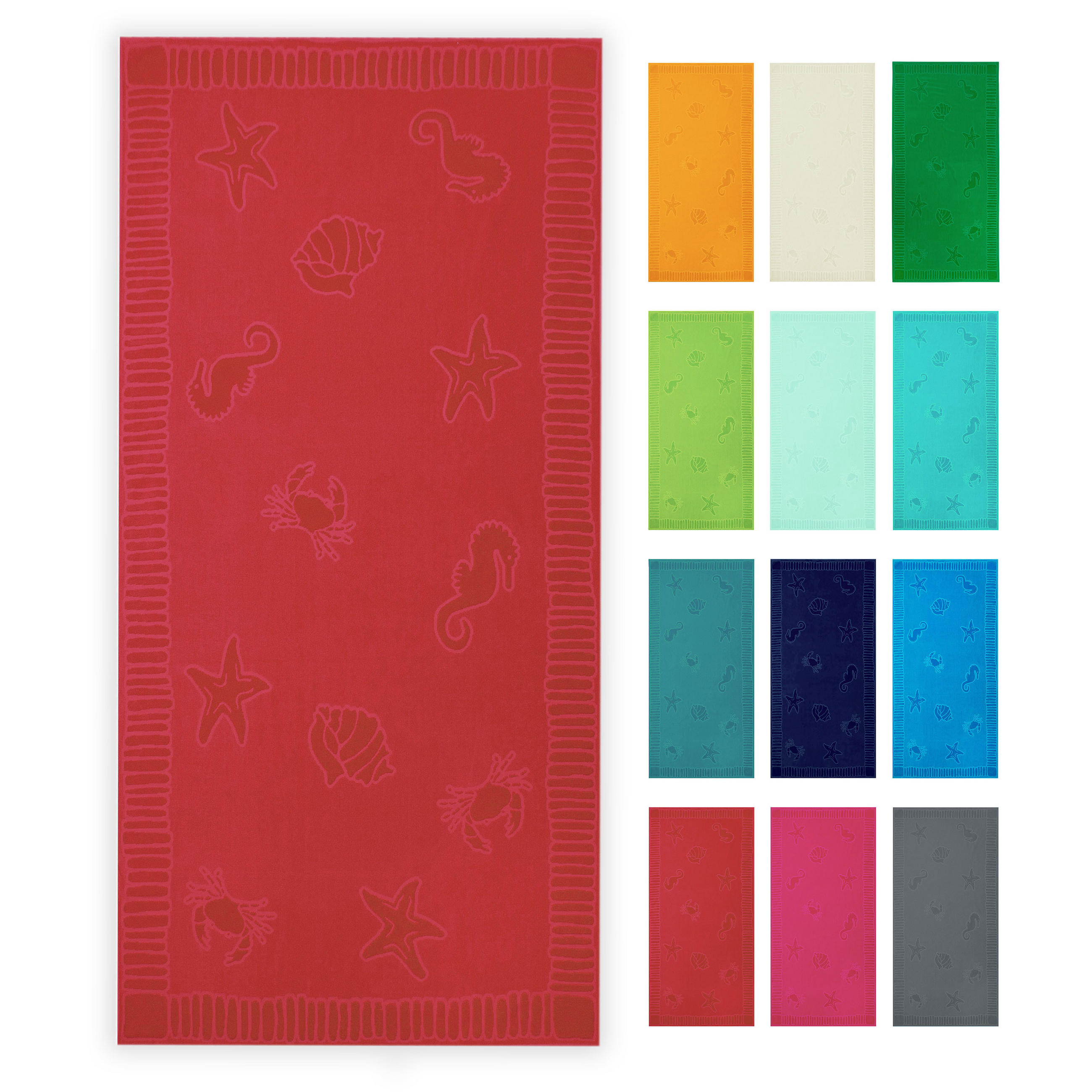 STRANDTUCH, 100x200 cm, 100% Baumwolle, Rot - Bordeaux, Textil (100/200cm) - Zollner