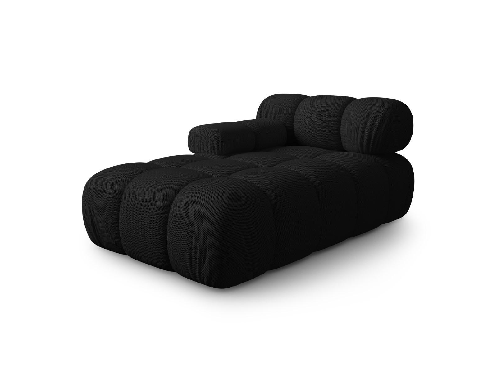 CHAISELONGUE links Bellis aus 3D-Stoff schwarz - Schwarz, Textil (94/70/155cm) - Micadoni
