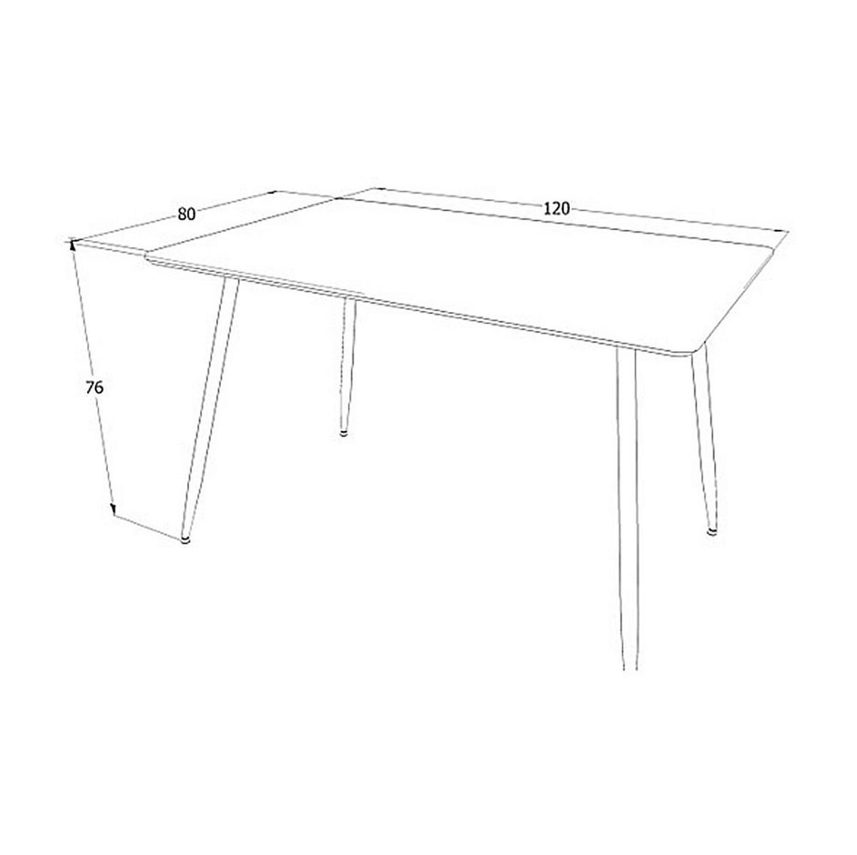 ESSTISCH Remus Eiche / schwarz 120 / 80 / 75cm - Eichefarben/Schwarz, Holz/Holzwerkstoff (80/120/75cm) - Feldmann-Wohnen