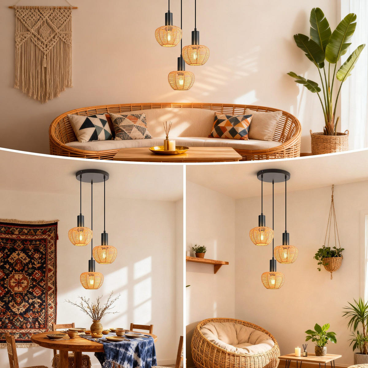 PENDELLEUCHTE BAMBUSKÄFIG Ⅲ 25/25/120 cm - Schwarz, Metall (25/25/120cm) - Nettlife