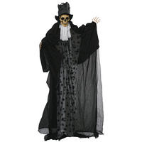 HALLOWEENDEKO DE-42042 Gespenst Bräutigam mit Spezialeffekten und Soundfunktion - Schwarz, Metall (115/189/65cm) - ComfortXL