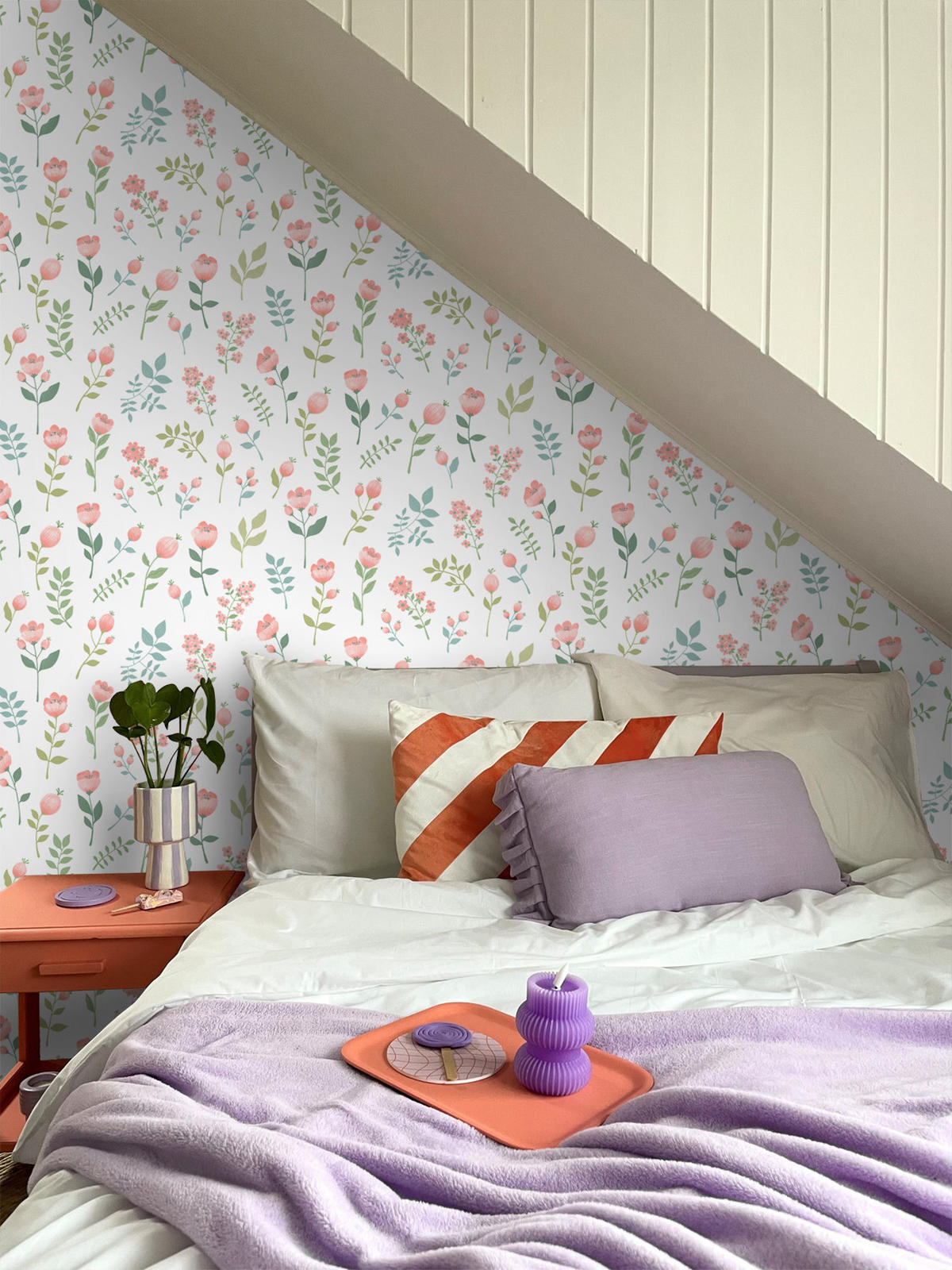 TAPETE Blumen 50 x 900 cm - Weiß, Papier (50/0.1cm) - ESTAhome