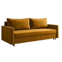 SCHLAFSOFA MARO, Sofa mit Schlaffunktion und Bettkasten, Farbe: Gelb, Veloursstoff - Gelb, Textil (217/92/85cm) - Sepro Meble