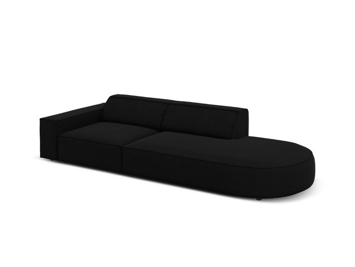 RECHTES-SOFA Jodie aus Samt schwarz 3 Sitzplätze - Schwarz, Textil (102/70/262cm) - Micadoni