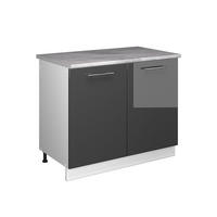 SPODNÁ SKRINKA POD DREZ Fame-Line, Antracit vysoký lesk/biely, 100 cm, AP Marble - biela/čierna s vysokým leskom, kompozitné drevo (100/82/60cm) - Vicco