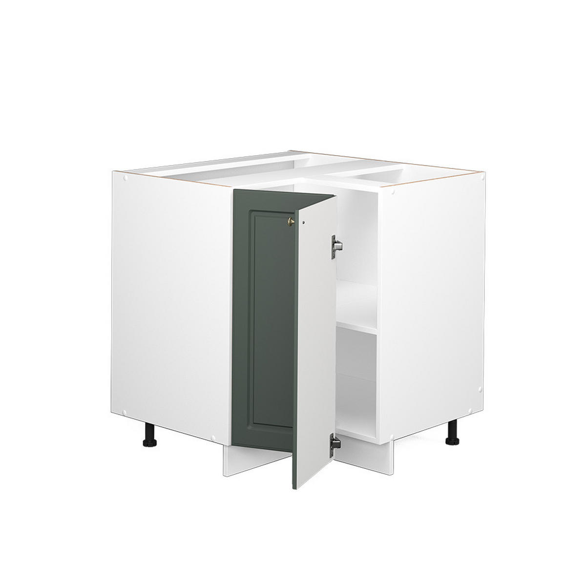 ECKUNTERSCHRANK Fame-Line Grün-Gold Landhaus 80.5 cm ohne AP - Weiß/Grün, Holzwerkstoff (80.5/82/51.6cm) - Vicco