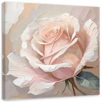 LEINWANDBILD Gemalte Rose auf Leinwand - Pink, Textil (50/50cm) - Feeby