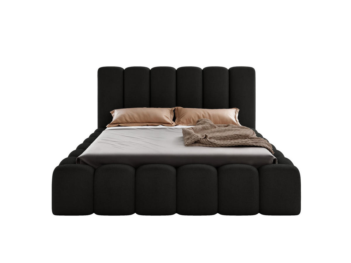 POLSTERBETT VELORA 200x200 SCHWARZ - Schwarz, Textil (200/200cm) - Luxkor24