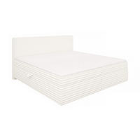 BOXBETT Roma 200/200 cm Hellbeige Plüschcord - Beige/Schwarz, Holz/Kunststoff (200/200cm) - S-Style Möbel