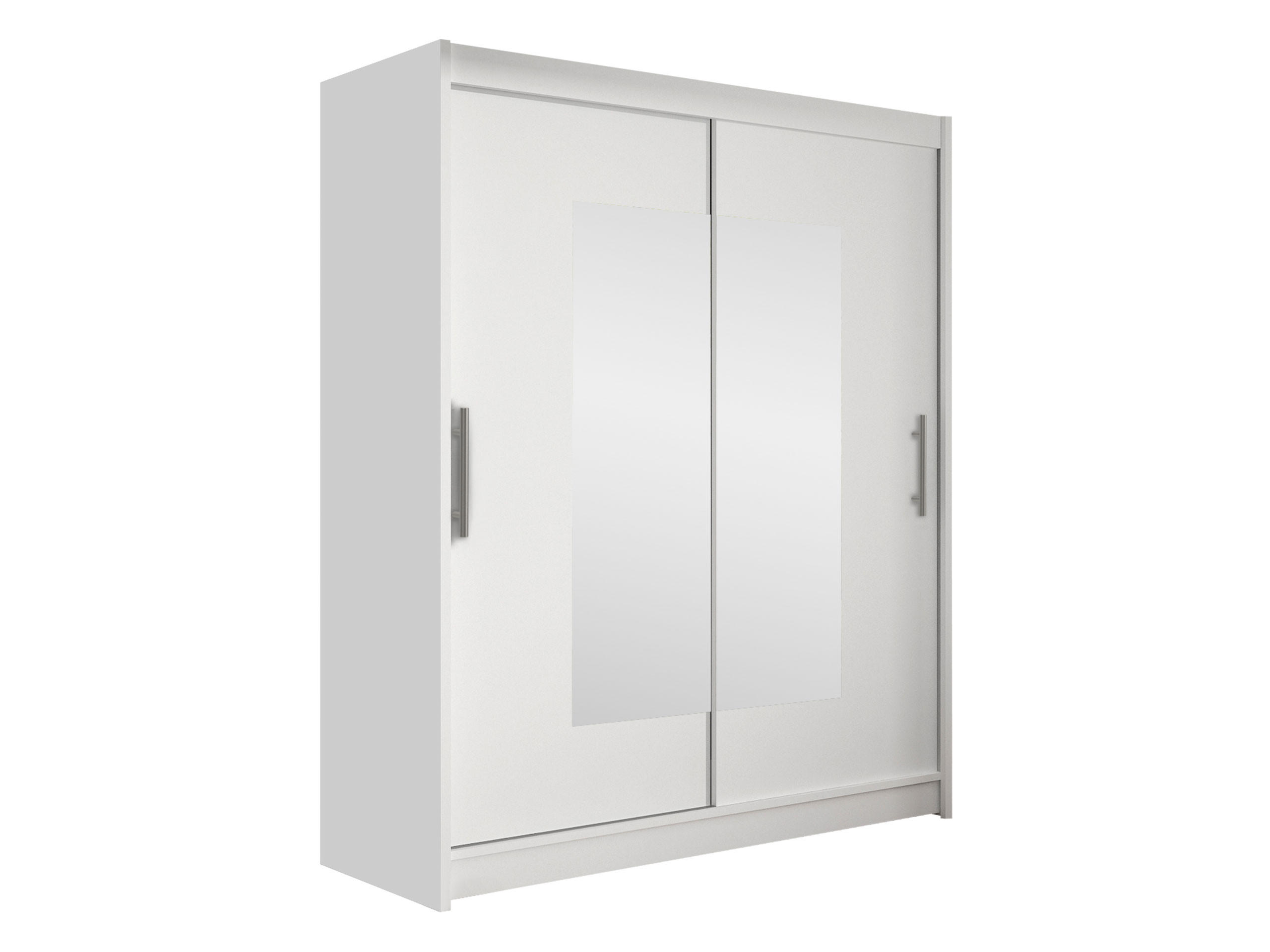 SCHWEBETÜRENSCHRANK Westa III - Silberfarben/Weiß, Holzwerkstoff/Metall (150/200/58cm) - MIRJAN24