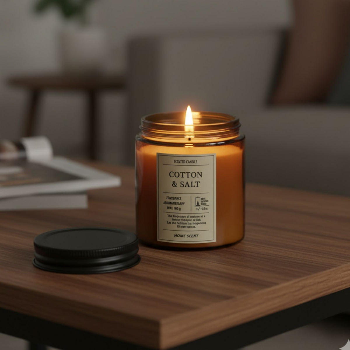 DUFTKERZE 30 Std. Brenndauer Home Scent 7,2/7,2/8,8 cm - Braun, Paraffin (7.2/8.8cm) - Home Styling Collection