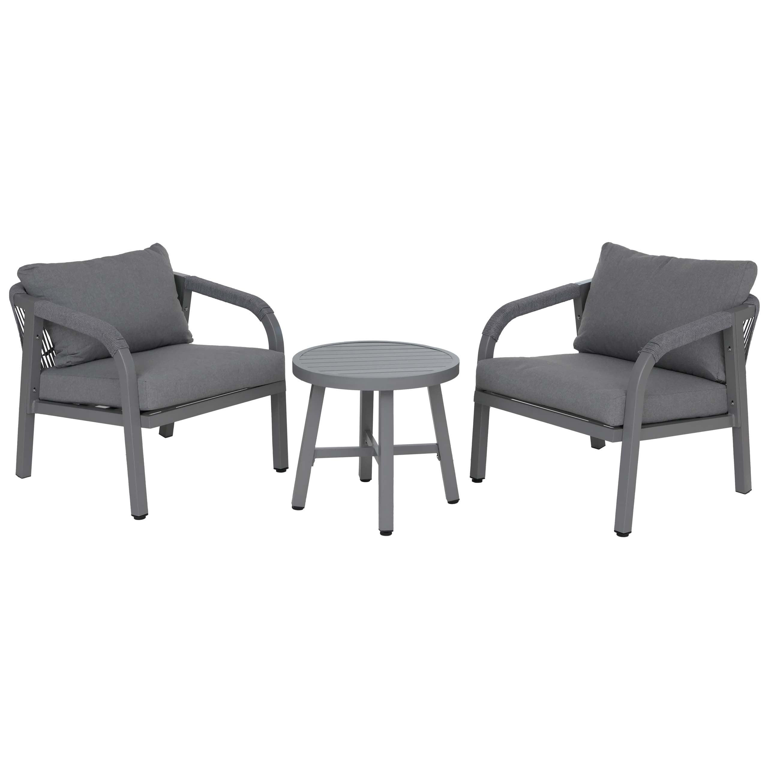 LOUNGE-SET Hellgrau - Hellgrau, Metall - MCW