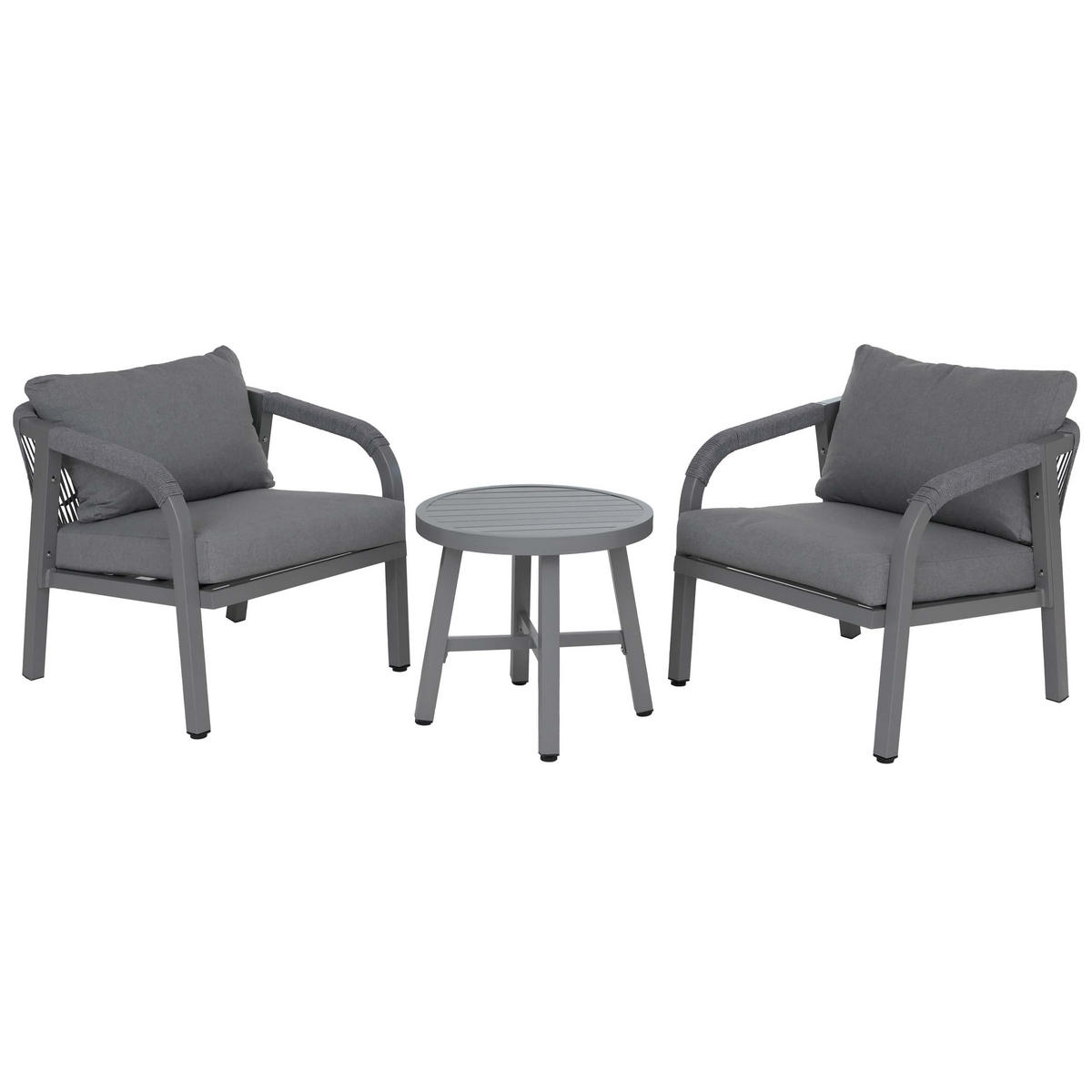 LOUNGE-SET Hellgrau - Hellgrau, Metall - MCW