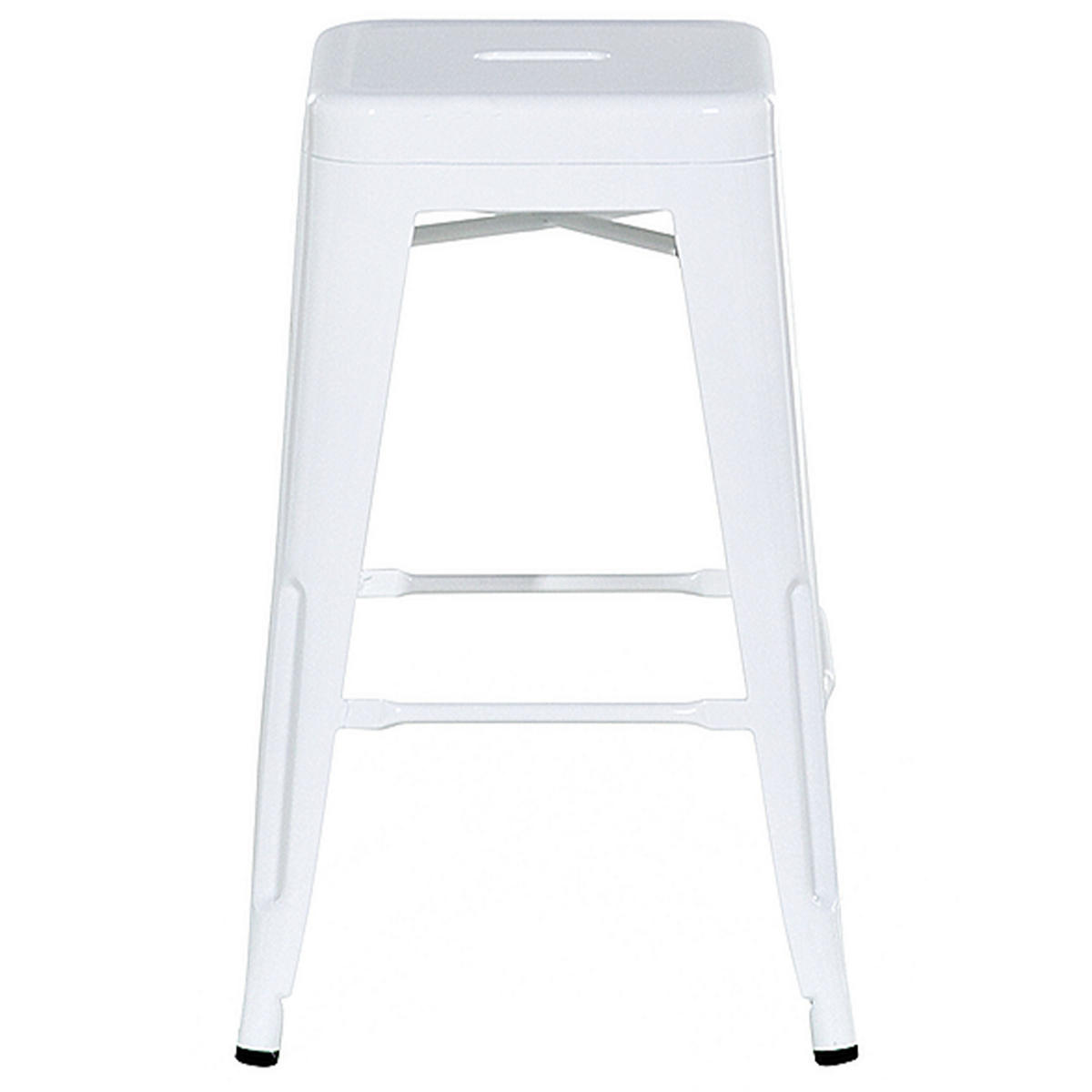 HOCKER 2er-Set Metall Weiß Cabrillo - Weiß, Metall (30/60/34cm) - Beliani