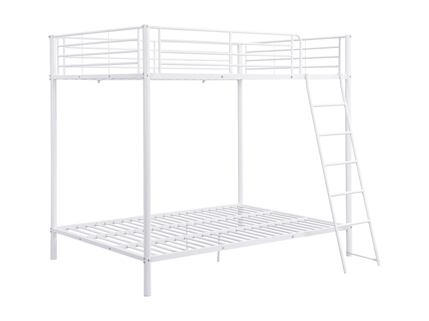 ETAGENBETT - 2 x 140 x 190 cm - Metall - Weiß - GEMINI II - Weiß Hochglanz, Metall (140/199cm) - Vente-Unique