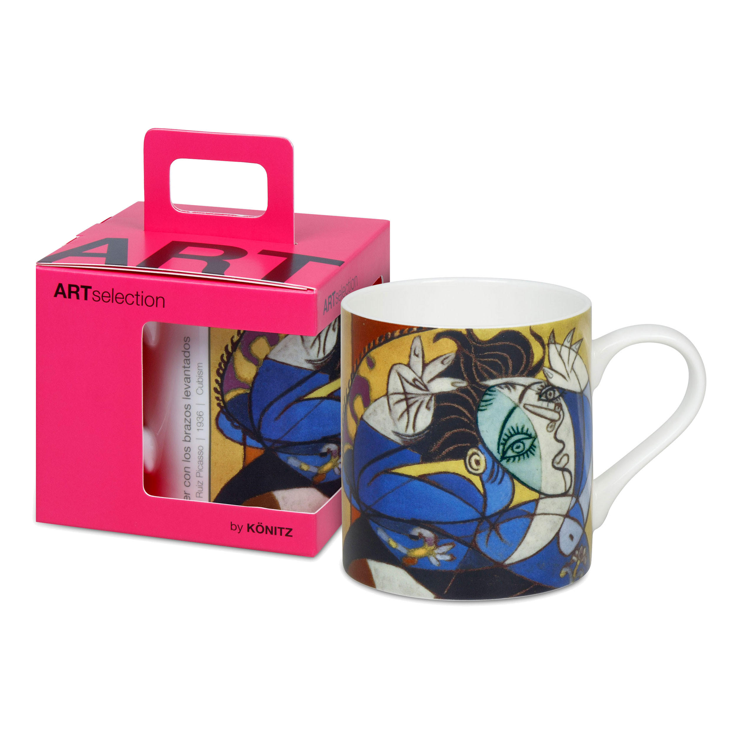 KAFFEEBECHER Mujer con los brazos levantados - Picasso, in Geschenkbox - Naturfarben, Keramik (0.4L) - Könitz