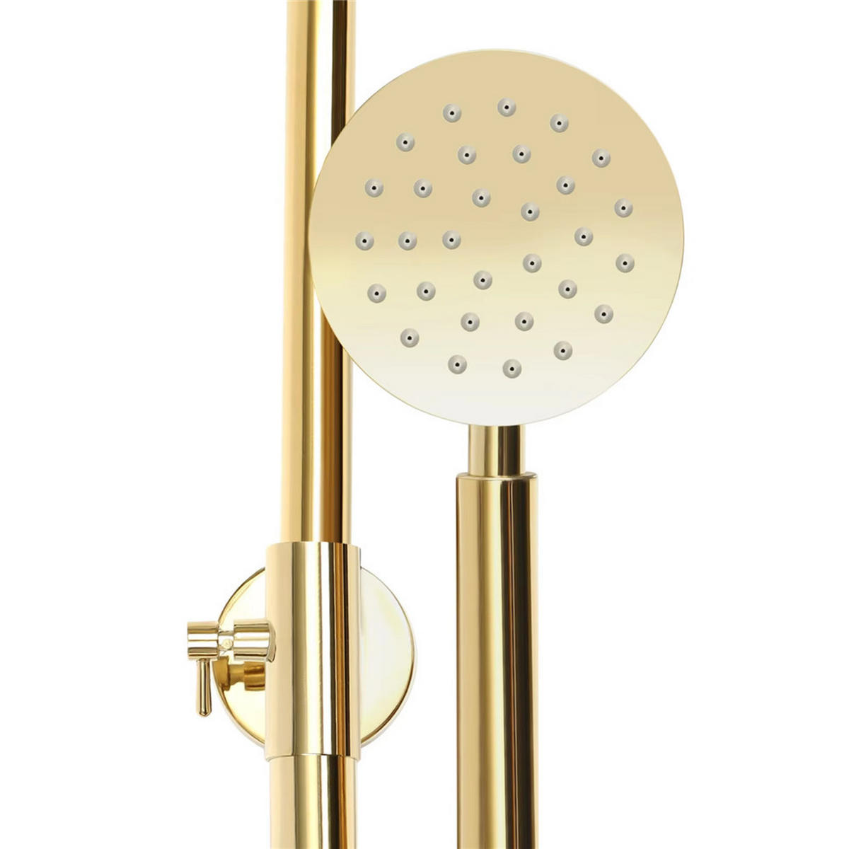 ÜBERKOPFBRAUSESET Thermostat Messing Handbrause Set - Goldfarben, Metall (20/110/35cm) - Kaket