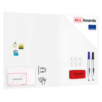 MAGNETPLATTE rahmenloses SLIMboard - Magnetisches trocken abwischbares Whiteboard 180x120 cm - Weiß, Metall (180/120/0.3cm) - ALLboards