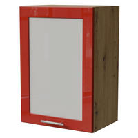 KÜCHENHÄNGESCHRANK Brerra W2S/50 Eiche Artisan / RAL 3002 karminrot Hochglanz 50 / 32,5 / 72cm - Rot/Eiche Artisan, Holz/Holzwerkstoff (50/72/32.5cm) - Feldmann-Wohnen
