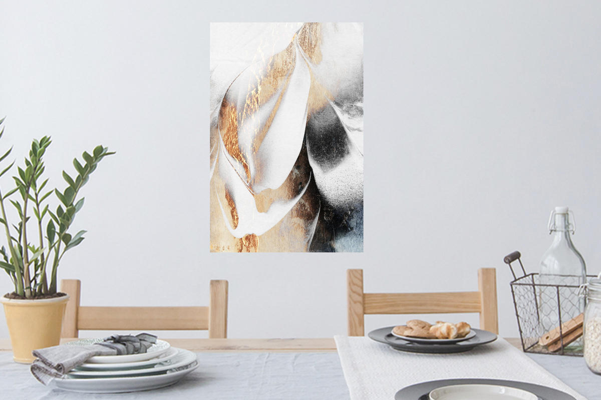 WANDTATTOO Luxus - Abstrakt - Gold - Weiß 40x60 cm - Goldfarben, Kunststoff (40/60/0.1cm) - MuchoWow