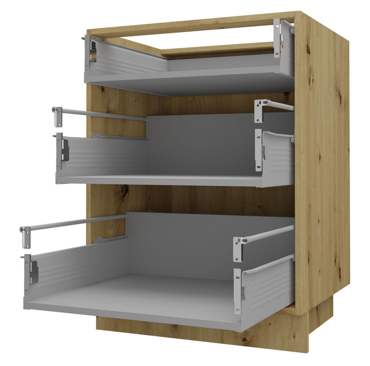 SCHUBLADENUNTERSCHRANK Bari D3/50 Eiche Artisan / RAL 4009 pastellviolett 50 / 50 / 82cm Blum Teilauszug - Violett/Eiche Artisan, Holz/Holzwerkstoff (50/82/50cm) - Feldmann-Wohnen