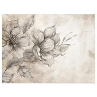 FOTOTAPETE für Wohnzimmer Abstrakt Blume Pflanzen 300x210 - Beige/Braun, Papier (300/210cm) - Muralo