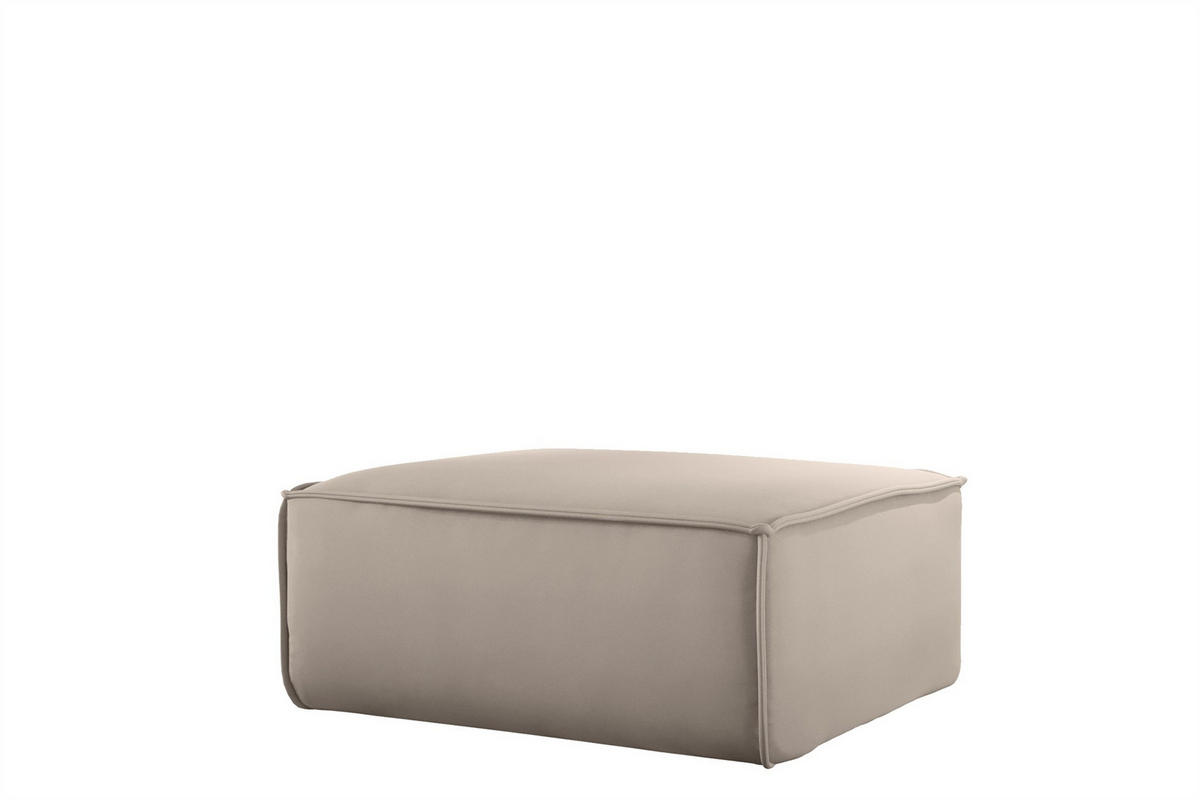 POLSTERHOCKER Celes Premium Opera Velvet - Sandfarben, Holzwerkstoff/Textil (85/40/85cm) - Fun Möbel