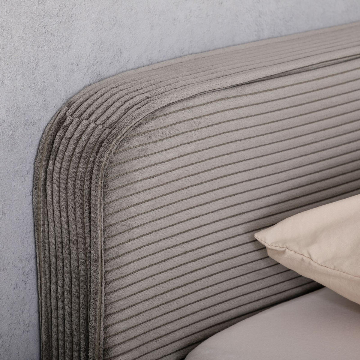 POLSTERBETT CURSIO 140x200 cm grau - Grau, Textil (140/200cm) - IDIMEX