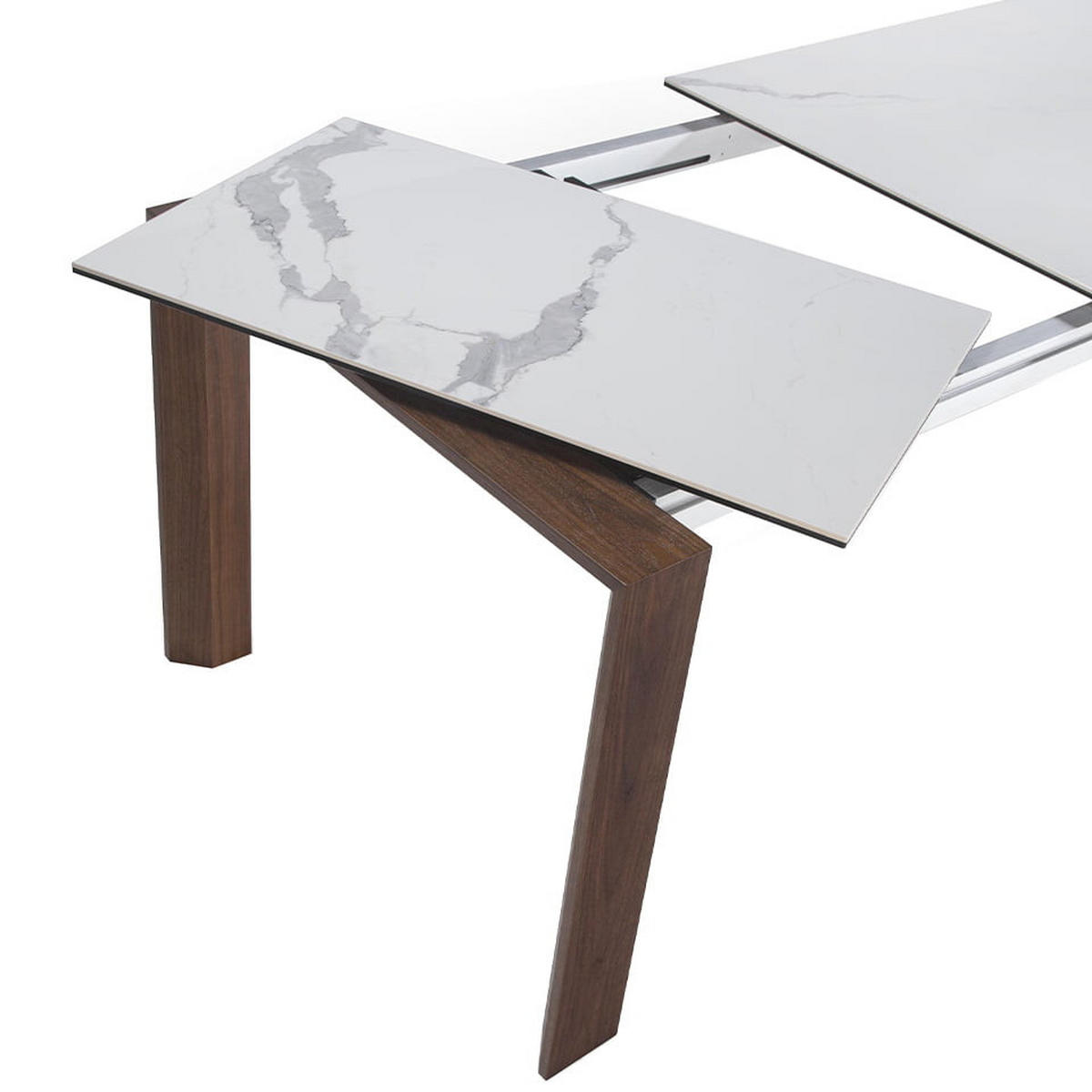 ESSTISCH Walnuss Weiß 180/90/75 cm - Walnussfarben/Weiß, Stein (90/180/75cm) - ANGEL CERDA