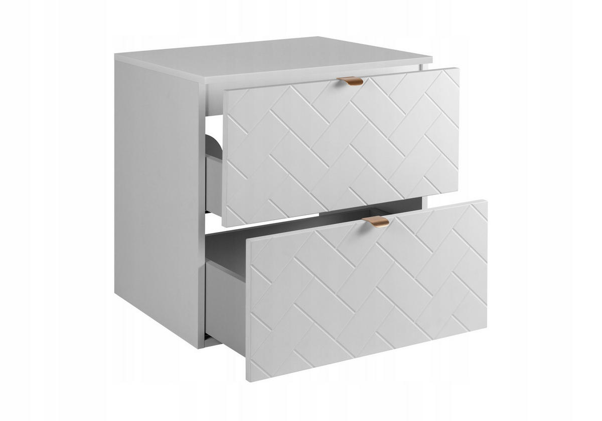 WASCHBECKUNTERSCHRANK TREND + Platte Weiß matt 60/46/60 cm - Weiß, Holzwerkstoff (60/60/46cm) - Rodan