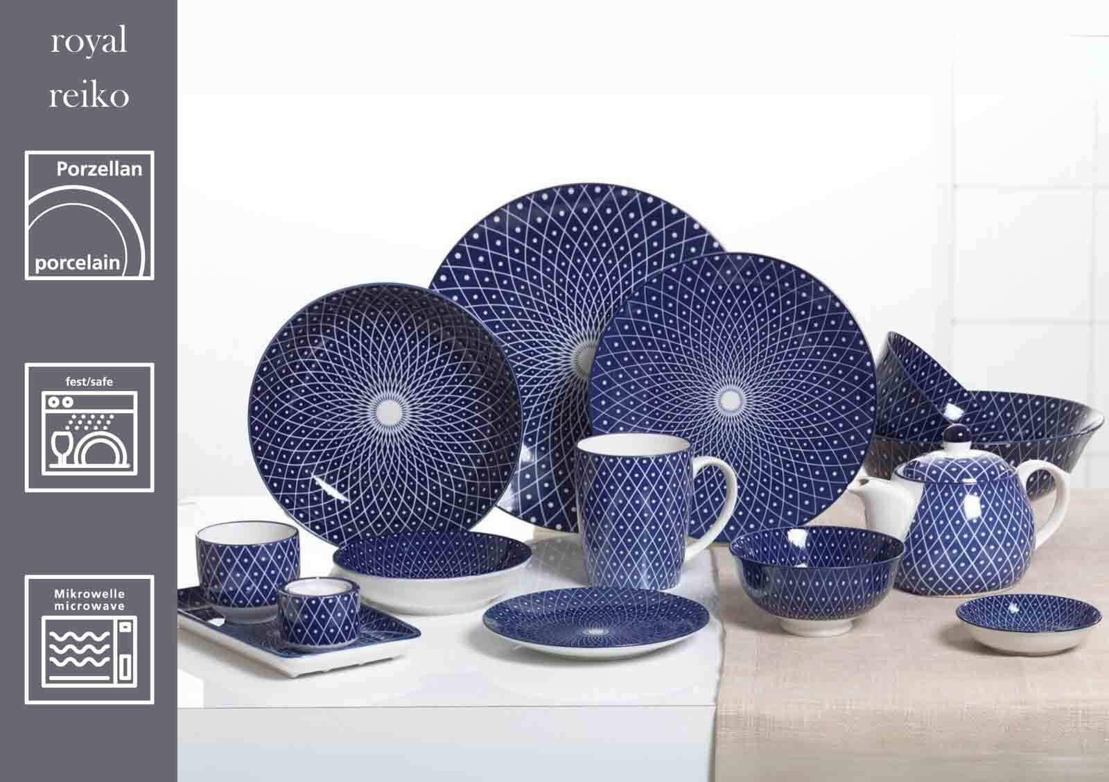 KOMBISERVICE Royal Reiko blau-weiß 20er Set - Blau/Weiß, Keramik (1/1/1cm) - Ritzenhoff Breker