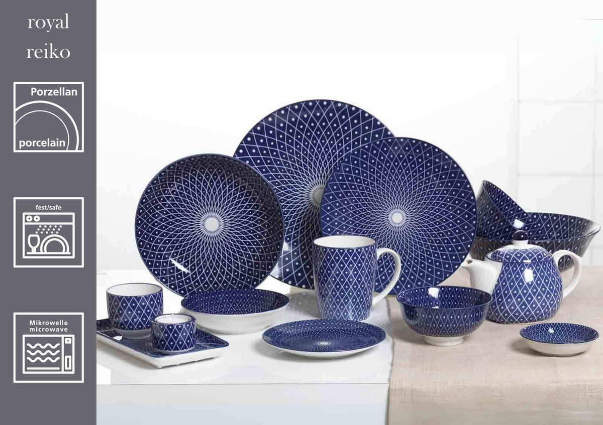 TEEBECHER Royal Reiko blau-weiß 150 ml 6er Set - Blau/Weiß, Keramik (0.15L) - Ritzenhoff Breker