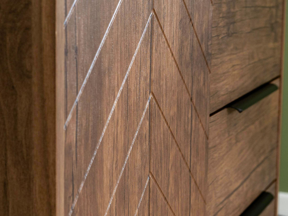 KOMMODE Xylix Bis 1D3SZ - Nussbaumfarben/Schwarz, Holzwerkstoff/Metall (154/80/40cm) - MIRJAN24