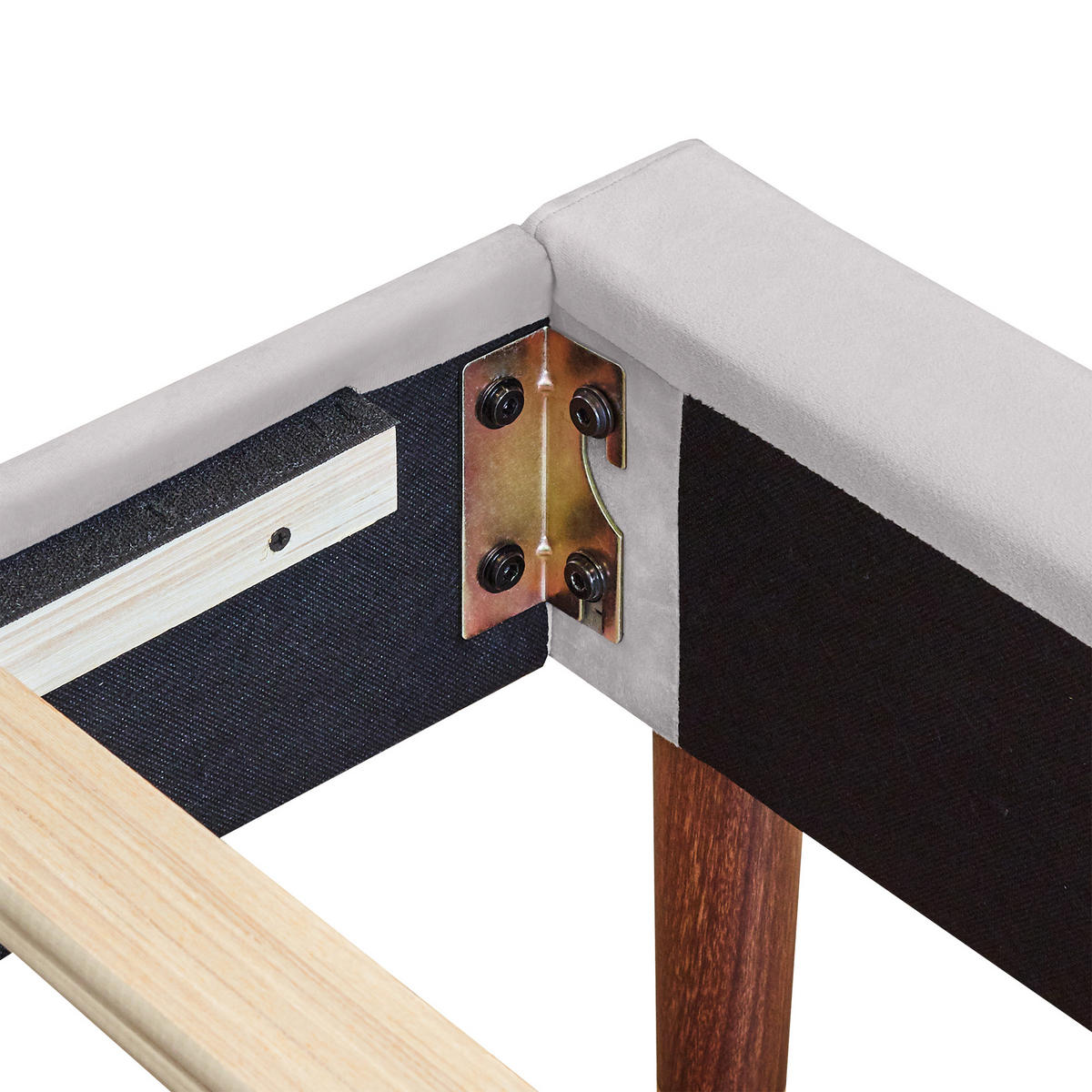 POLSTERBETT 160/200 cm DE-00123, in Grau, hohem Kopfteil - Grau, Holz (160/200cm) - ComfortXL