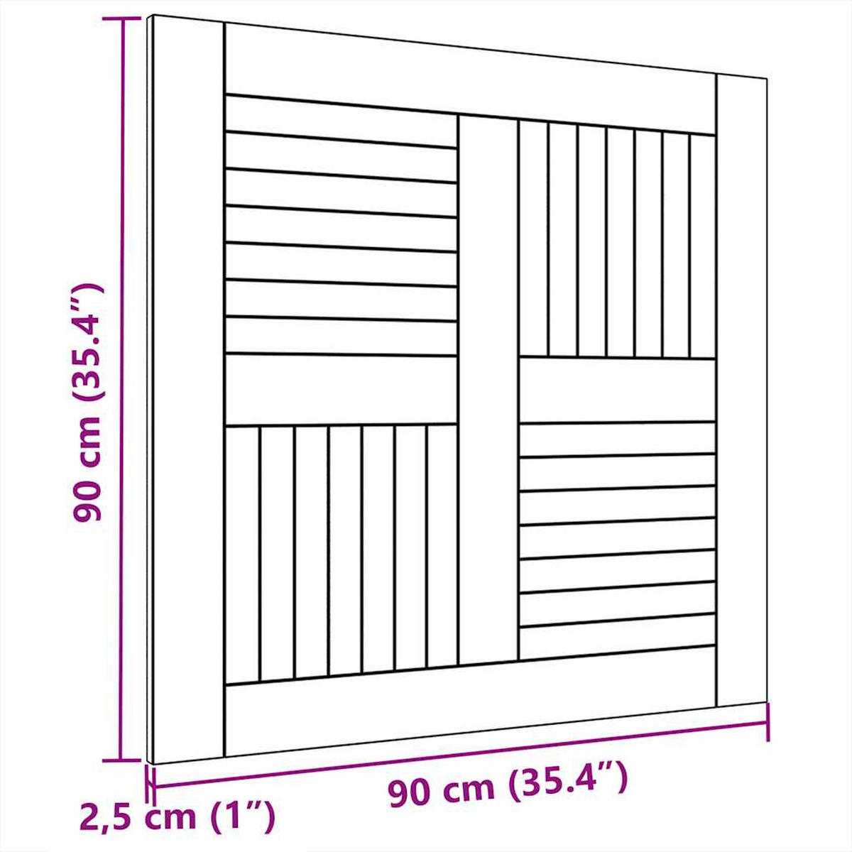 TISCHPLATTE Massivholz Teak Quadratisch 90/90/2,5 Cm - Braun, Holz (90/90/2.5cm) - vidaXL