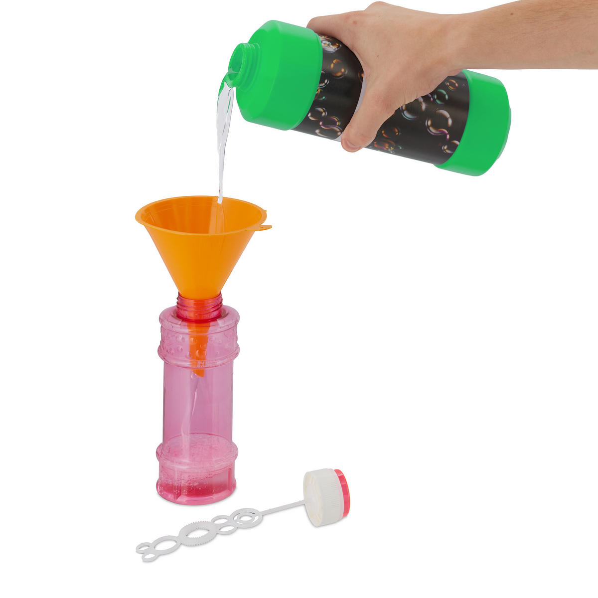 2XSEIFENBLASEN-NACHFÜLLFLASCHE - Multicolor, Kunststoff (8/23/8cm) - Relaxdays