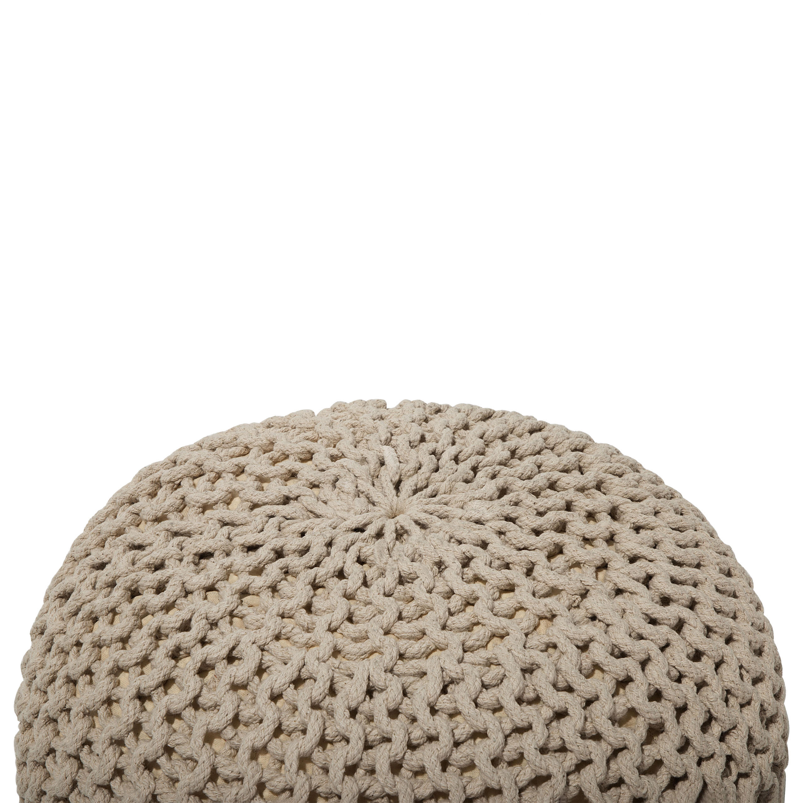 POUF Conrad 50/50/35 cm - Beige, Naturmaterialen/Textil (50/35/50cm) - Beliani