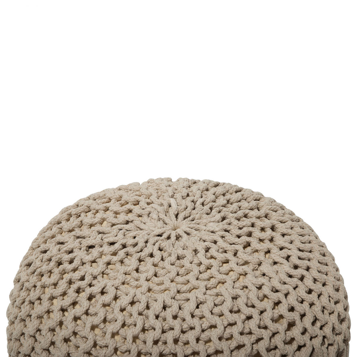 POUF Conrad 50/50/35 cm - Beige, Naturmaterialen/Textil (50/35/50cm) - Beliani