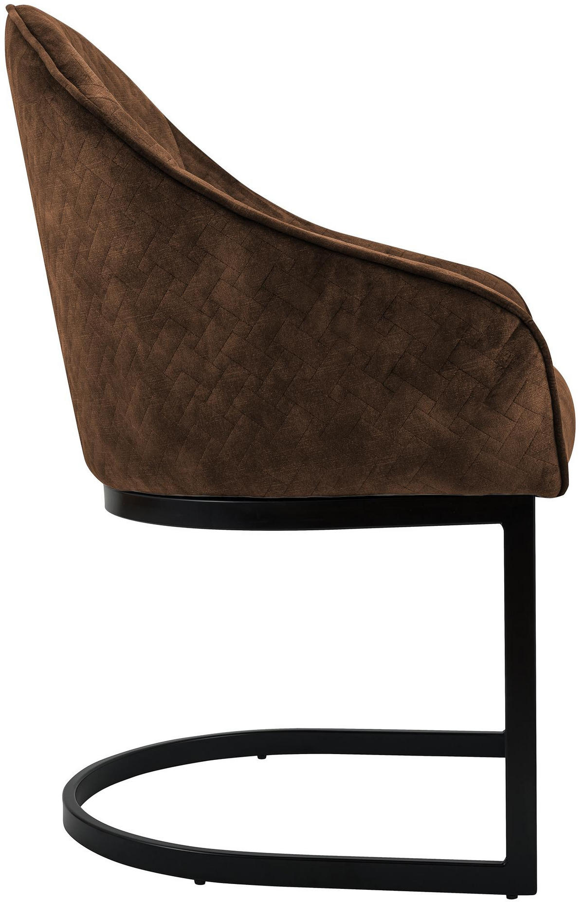 ESSZIMMERSTUHL Samt Coffee - Schwarz/Braun, Textil/Metall (60/87/59cm) - CLP