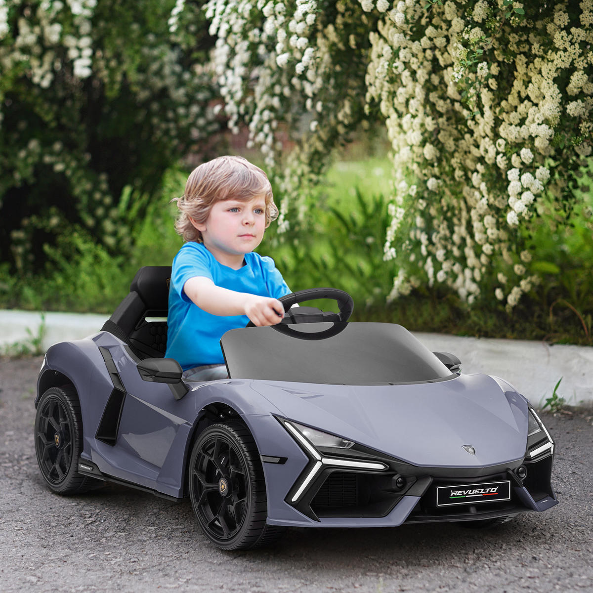 ELEKTROAUTO DE-06236 Lamborghini-inspiriert mit Fernbedienung Grau - Grau, Kunststoff/Metall (105/60/40cm) - ComfortXL