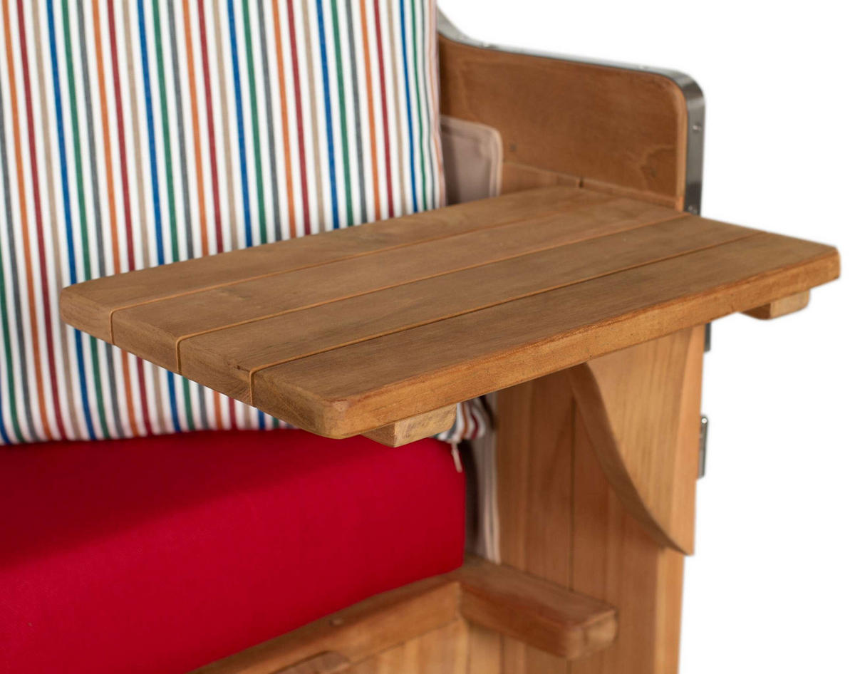 STRANDKORB XXL Düne Grande Teak Banana - Rot/Braun, Metall (142/170/95cm) - Mr. Deko